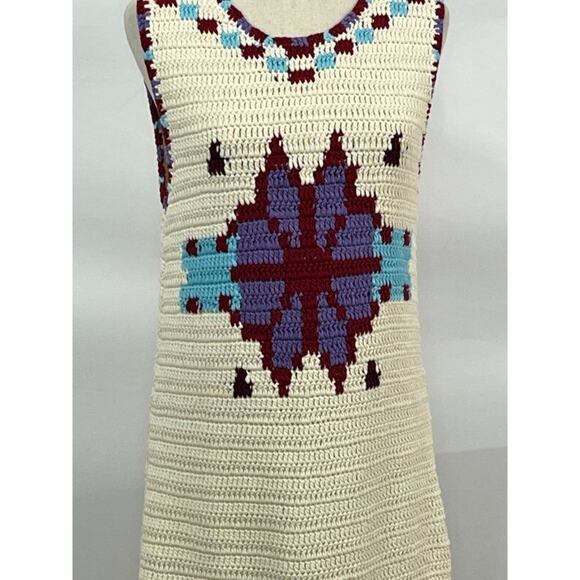 HUNTER BELL Sz L Large Crochet Tank Midi Dress Lilah Cream Lavender NWT - Picture 8 of 10